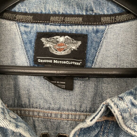 Men's HARLEY-DAVIDSON Motorcycle Denim Jean Jacket 100% Cotton Size 3XL Sturgis - Picture 3 of 16
